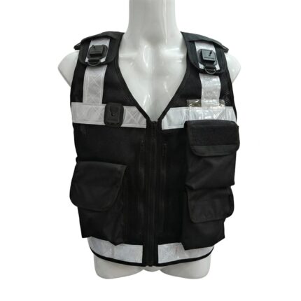 Protective Security Black One Size Fits All Utility Tactical Vest, Police Vest