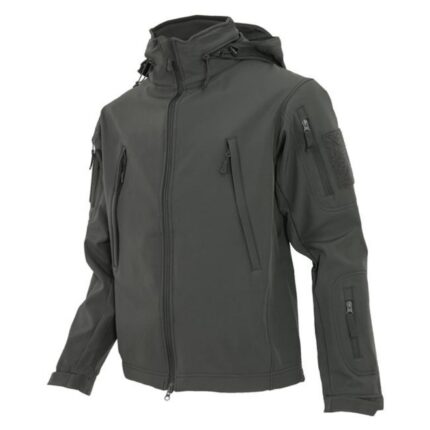 New SMKUK Mens Hooded Softshell Coat Waterproof Windproof Outdoor Jacket