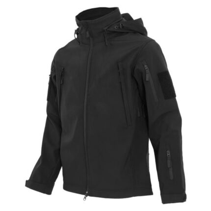 New SMKUK Mens Hooded Softshell Coat Waterproof Windproof Outdoor Jacket