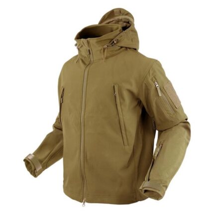 New SMKUK Mens Hooded Softshell Coat Waterproof Windproof Outdoor Jacket