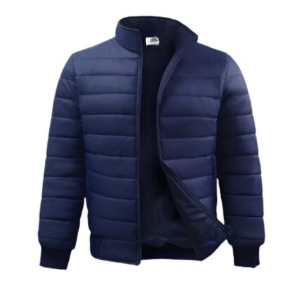 New SMKUK Light Collared Bubble Long Sleeve Coat Zip Pockets Jacket